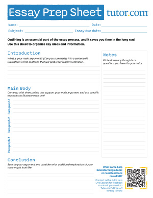 Thumbnail of Essay Prep Sheet